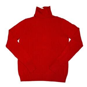 NWT Ann Taylor Red W/Button Cuff Detail Turtleneck Sweater - SIZE MEDIUM